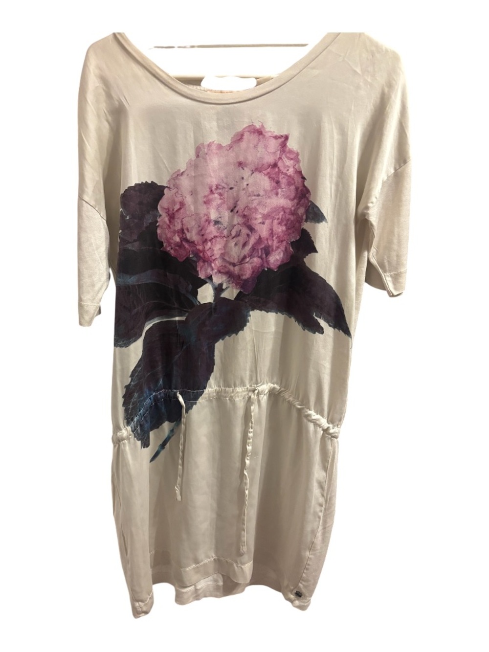 BOSS ORANGE Cream Tunic Dress with Pink Floral Print
